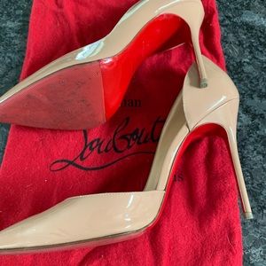Louboutin Iriza Patent Half-d’Orsay 100mm Pumps